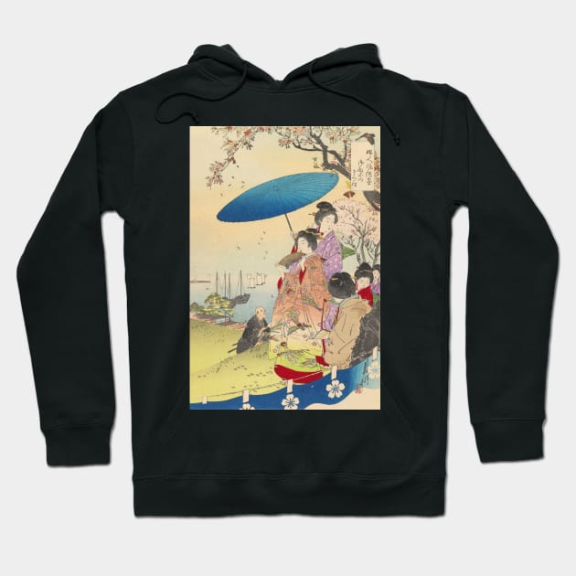 Geisha in Springtime - vintage Japanese art Hoodie by geekmethat